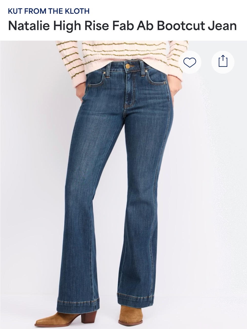Kut from the Kloth Bootcut Jeans in Medium Blue Wash, Size 4, Brand New w Tags